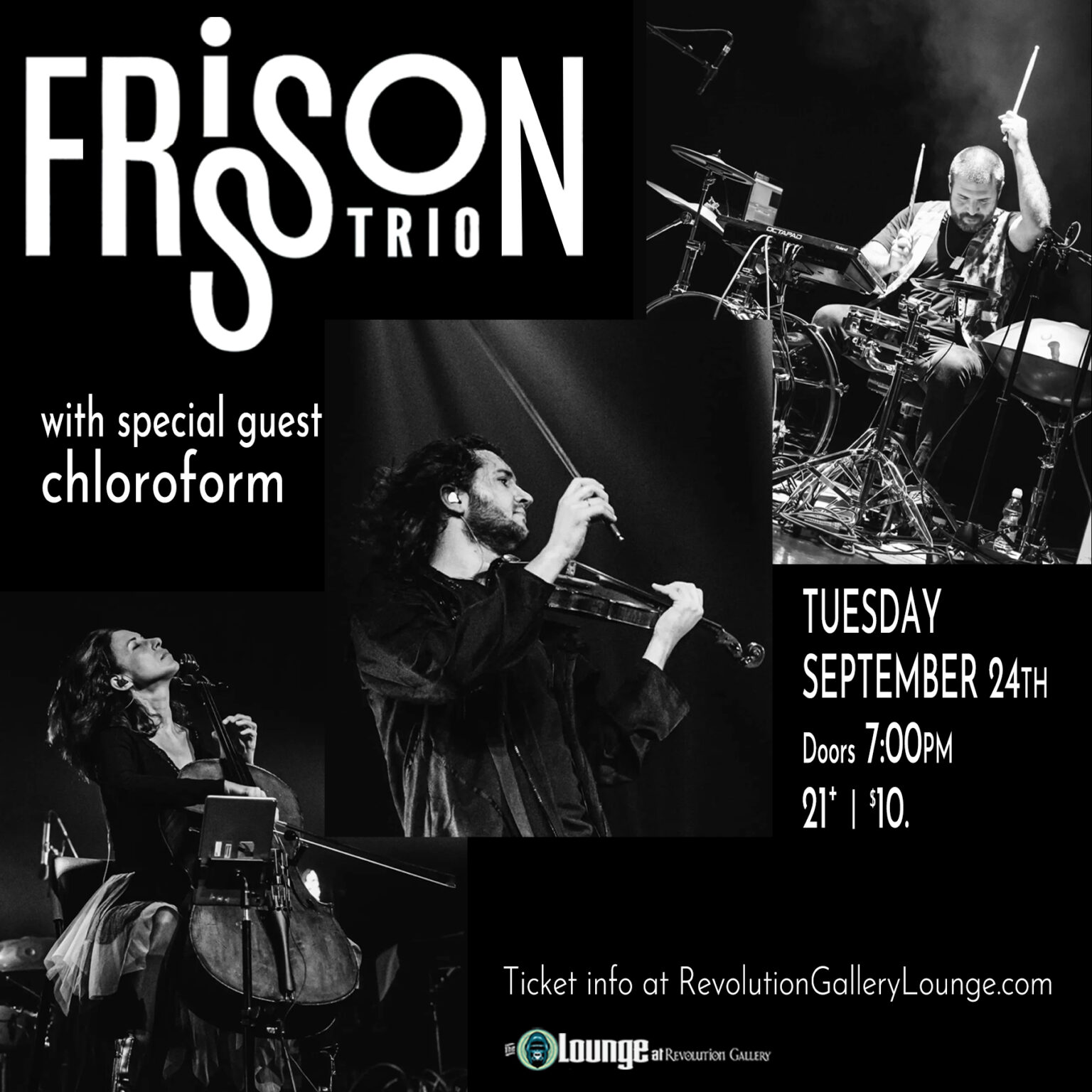Frisson Trio September 24th – REVOLUTION GALLERY LOUNGE